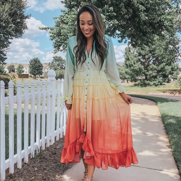 Hazel Olive Rainbow Maxi 